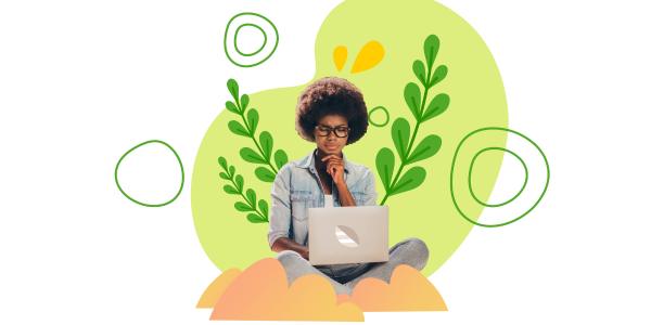 Ragazza pensierosa davanti a pc