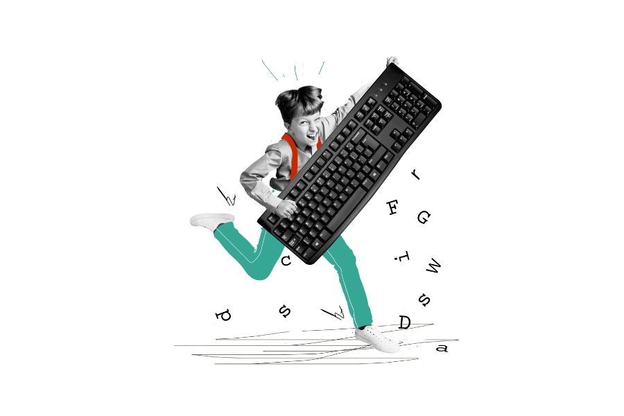 Bambino con tastiera