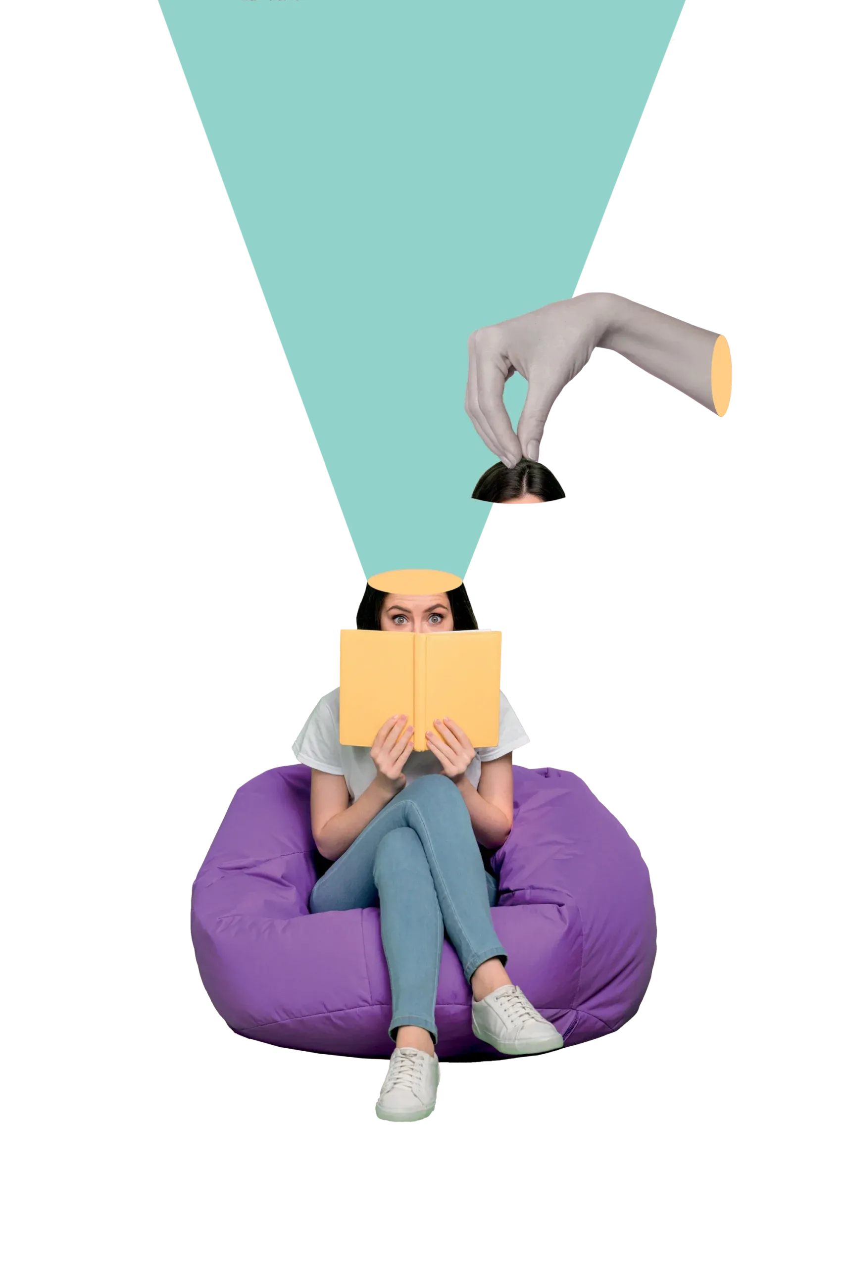 Ragazza che legge ha la mente aperta